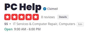 5 Star Yelp Reviews for PC-Help Hurst
